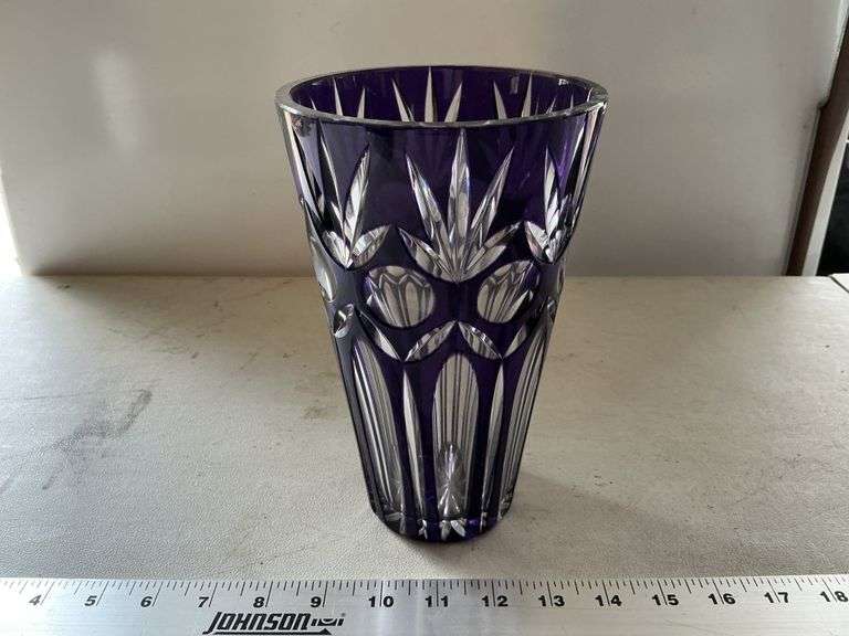 Cut crystal vase