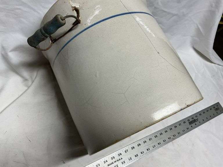 5 gallon blue band stoneware crock