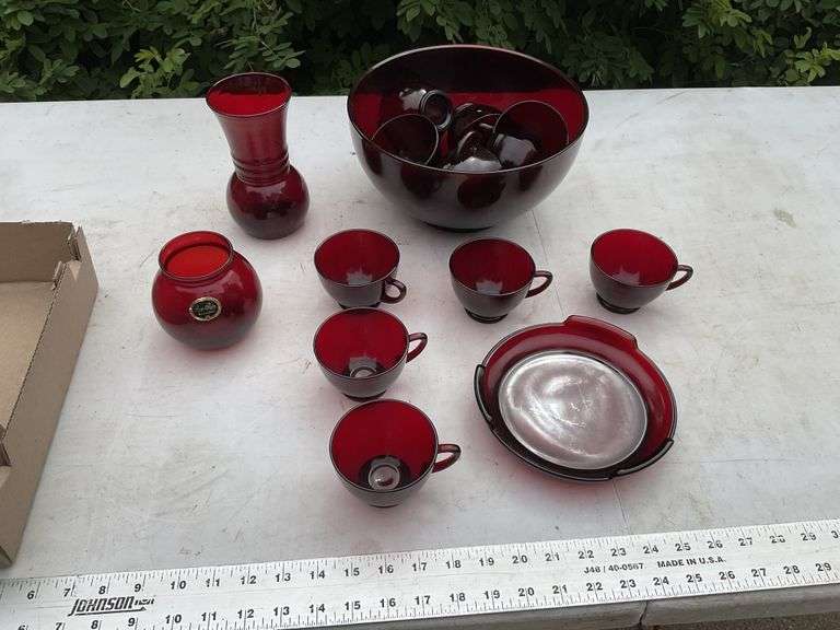 Ruby red glassware