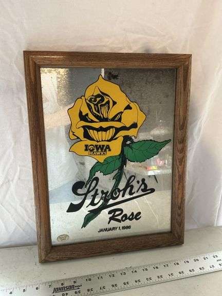 Iowa Hawks Stroh's Beer mirror