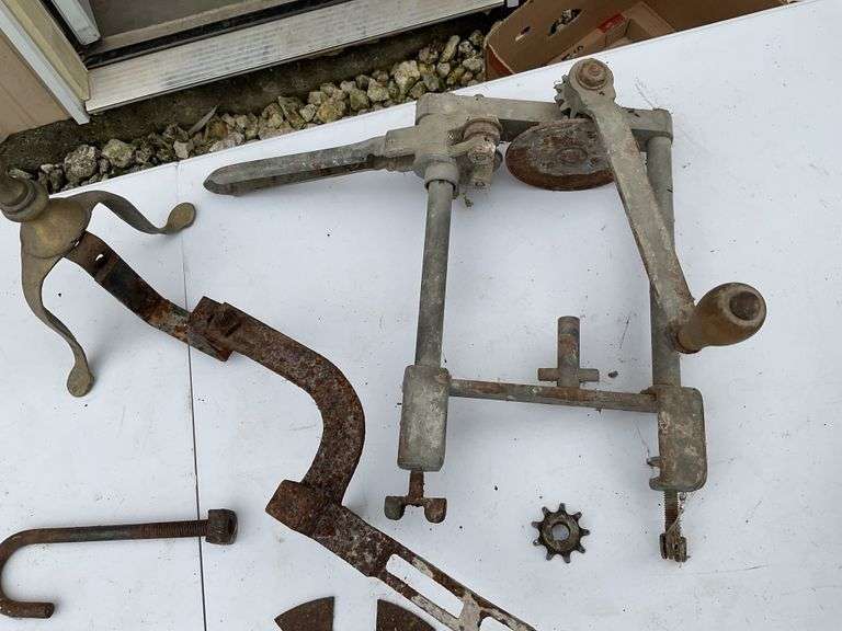 Vintage cast-iron and andirons