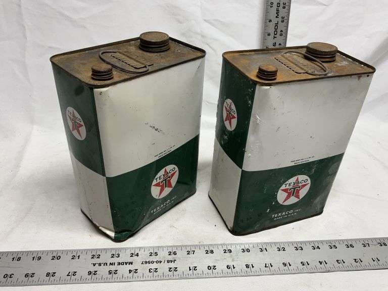 Texaco multi gear lubricant cans. Some dents