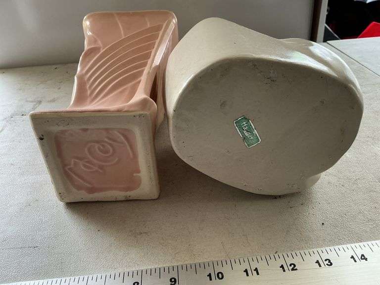 Haeger planter and McCoy vase- cracked