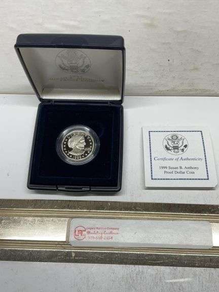 1999 Susan B Anthony proof dollar coin