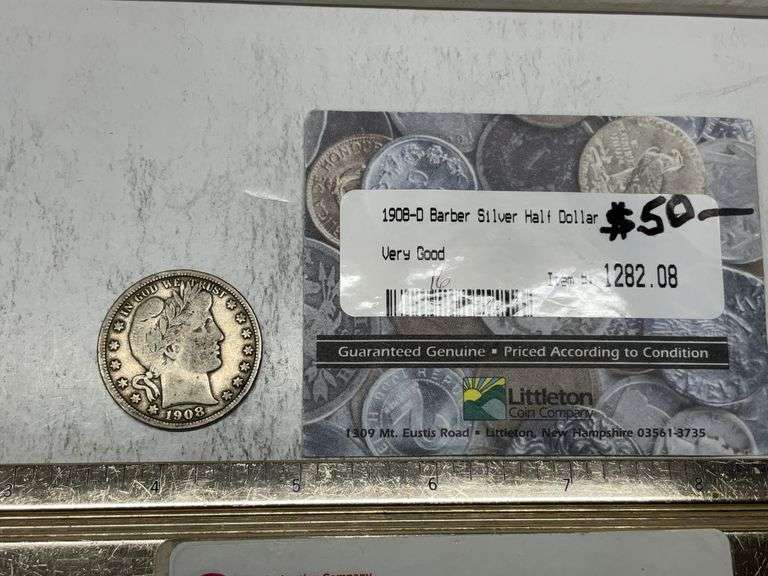 1908 D barber half dollar