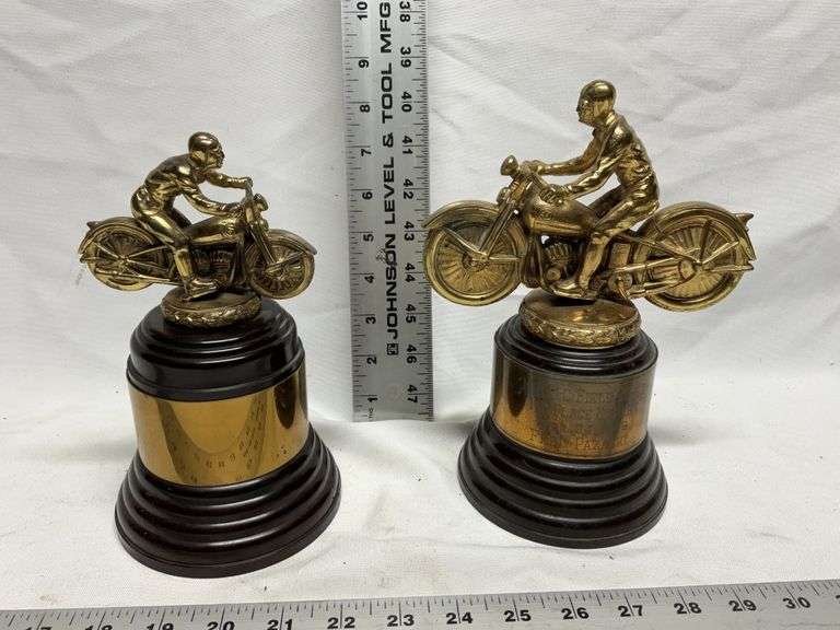 Vintage motorcycle trophies