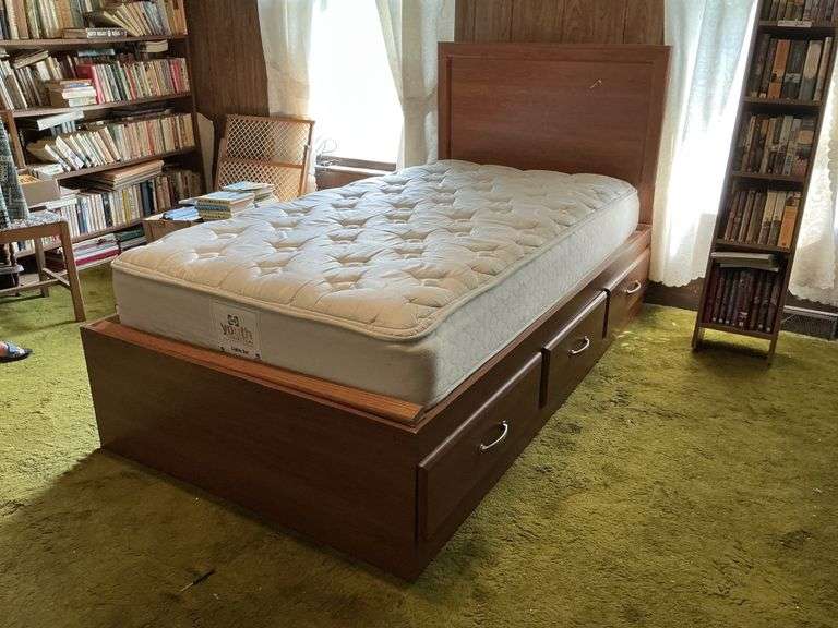 Twin size bed and frame