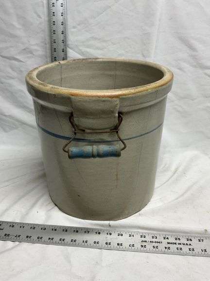 5 gallon blue band stoneware crock
