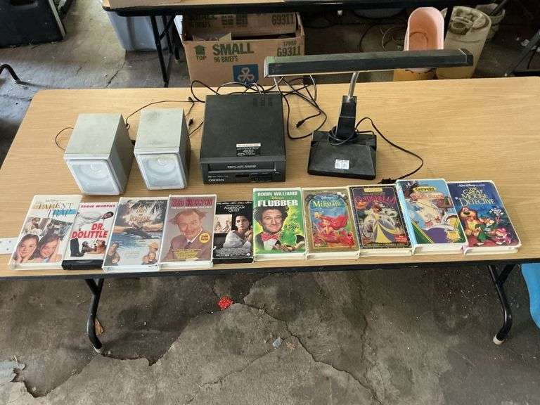 VHS tapes and VHS player etc.