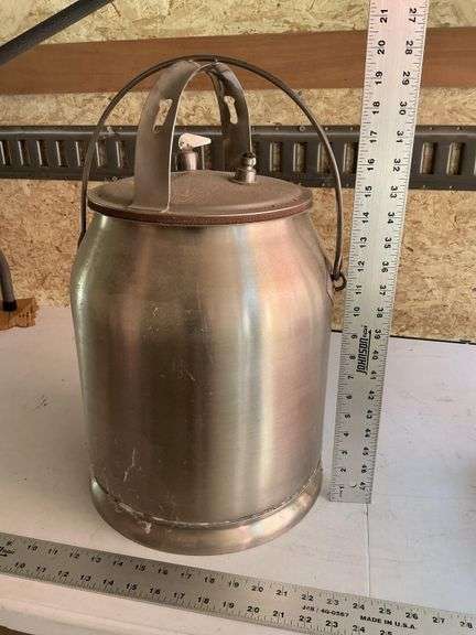 McCormick Deering stainless steel milk bucket