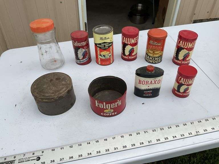 Vintage tins and jar