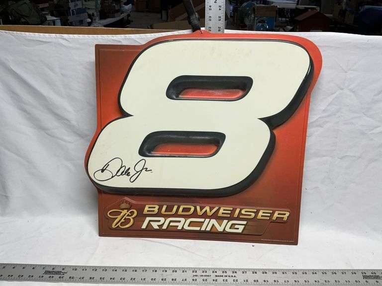 Dale Jr. Budweiser Racing plastic sign