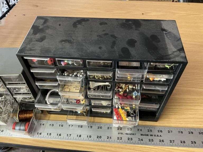 Organizers with crafting items