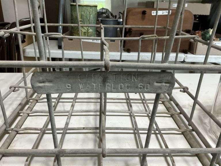 Milk crate and milk bottles