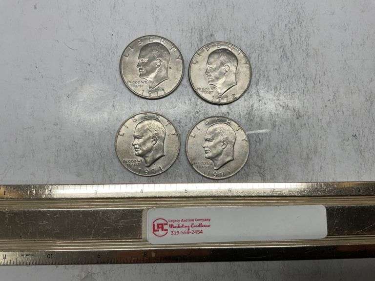 4- Eisenhower dollars, 3–1971 D, 1 – 1972 D