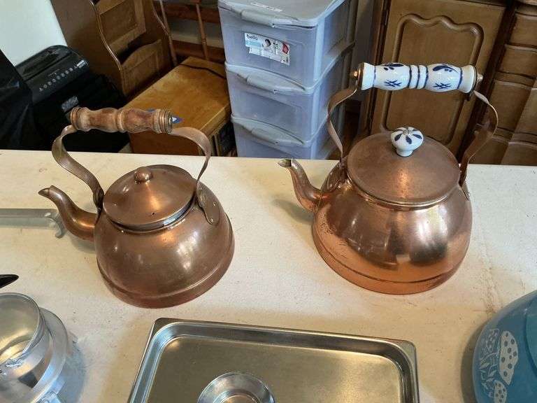 Tea pots and trays, etc.