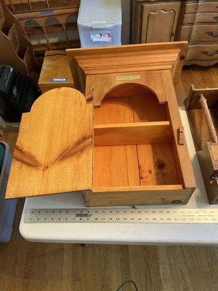 Wooden cabinet and shelf