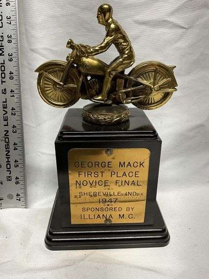 Vintage motorcycle trophies