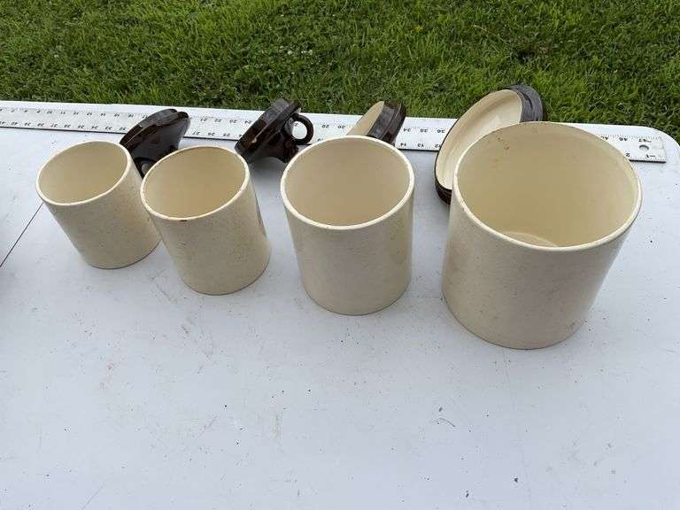 Vintage canister set, some chips
