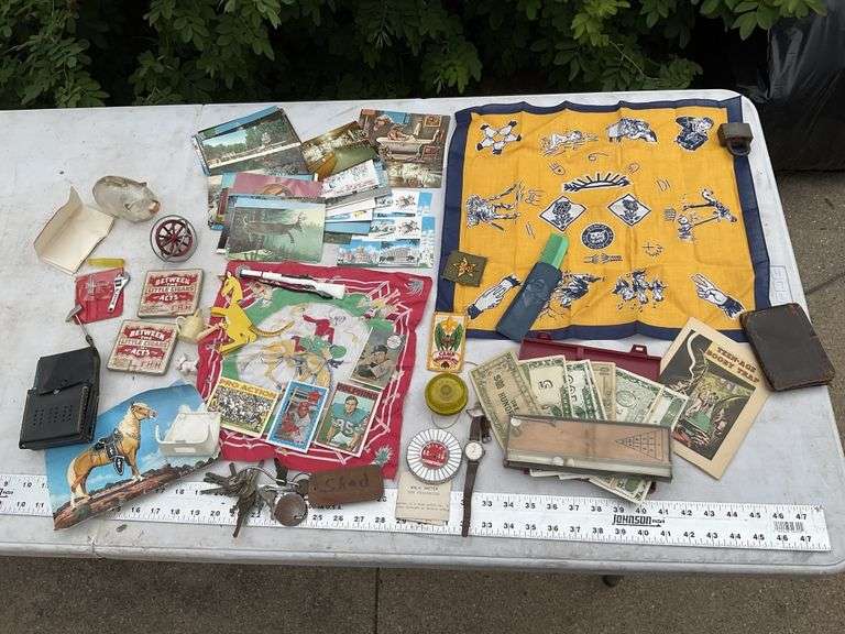 Boy Scout items, postcards, sports cards, etc.