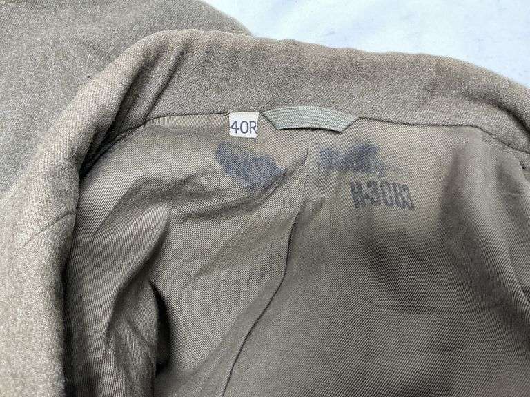 Army jackets, helmet, hat