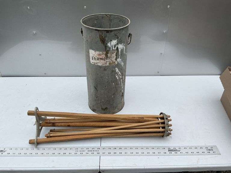 Portable drying rack and galvanized bucket