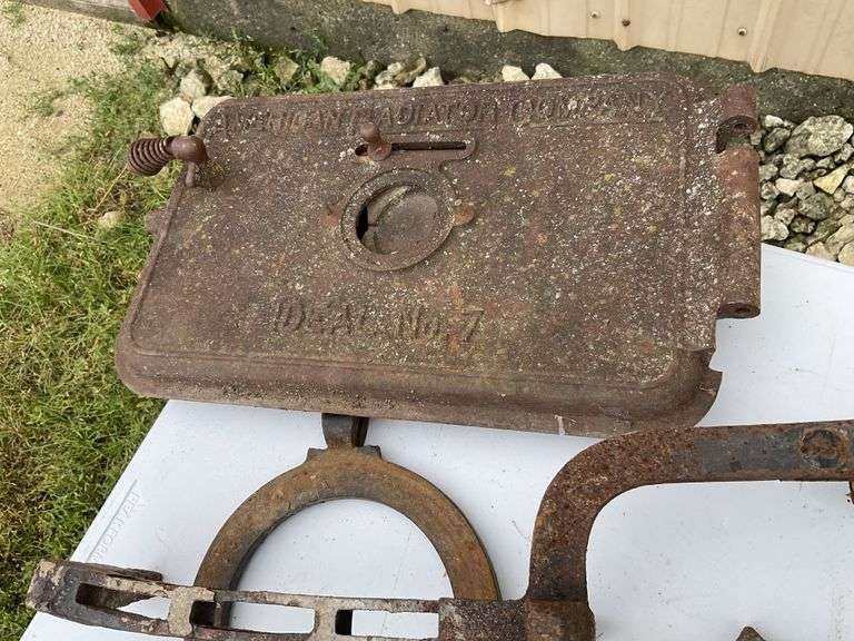 Vintage cast-iron and andirons