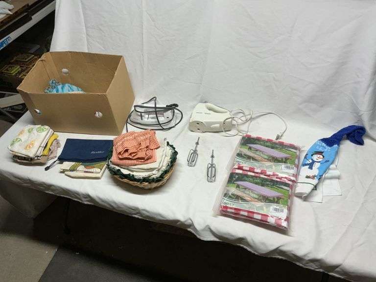 Picnic table covers/mixer and iron