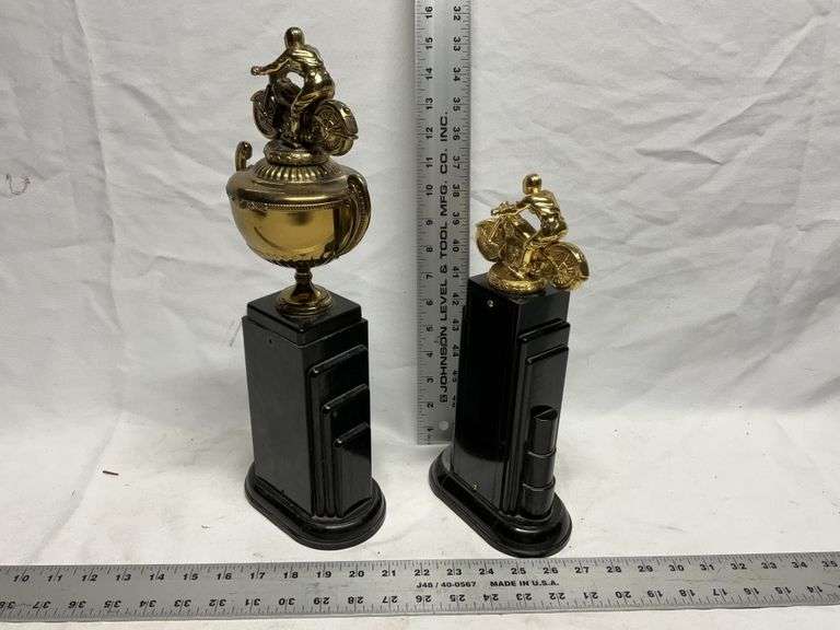 Vintage motorcycle trophies