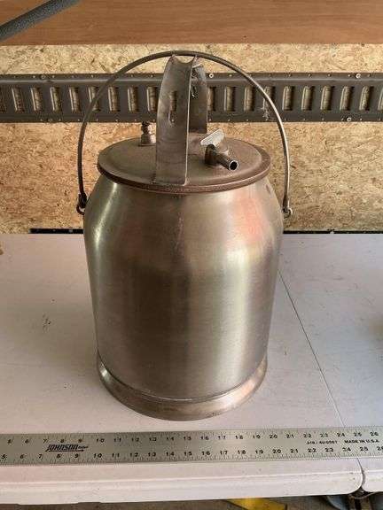 McCormick Deering stainless steel milk bucket