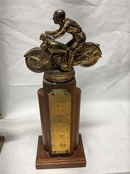 Vintage motorcycle trophies