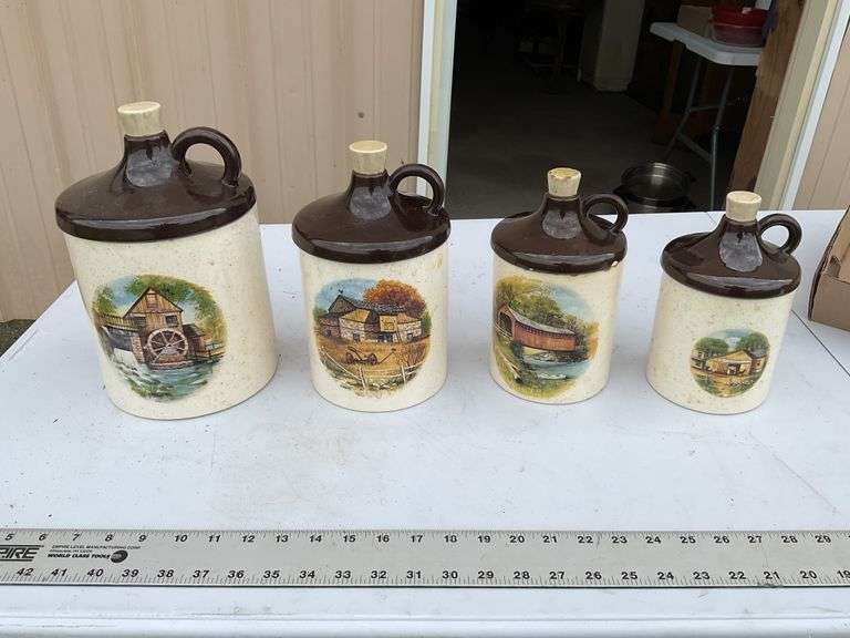 Vintage canister set, some chips