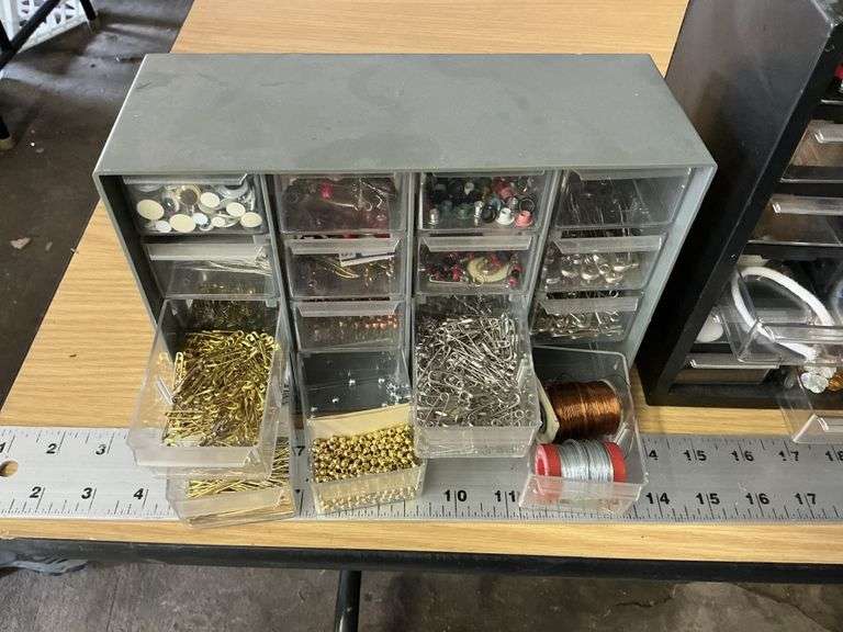 Organizers with crafting items