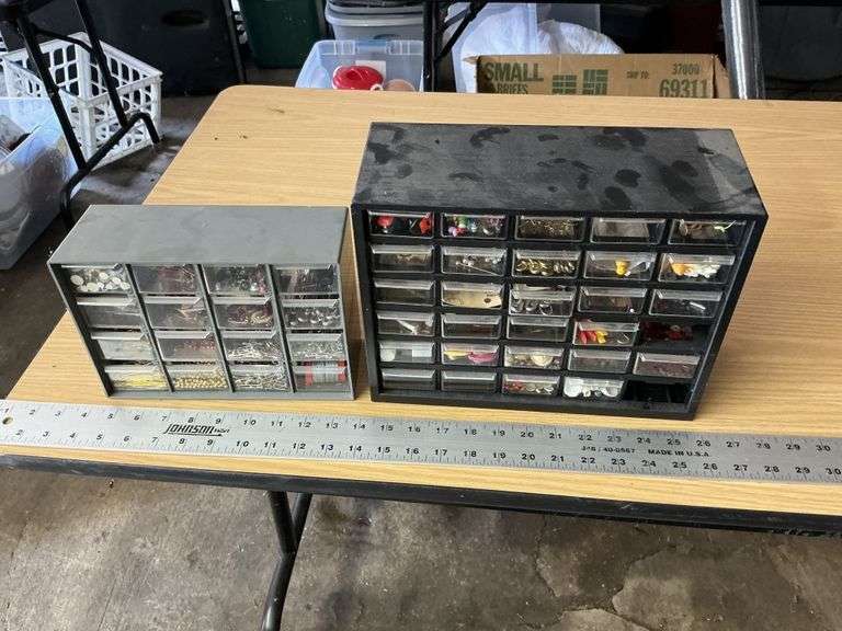 Organizers with crafting items