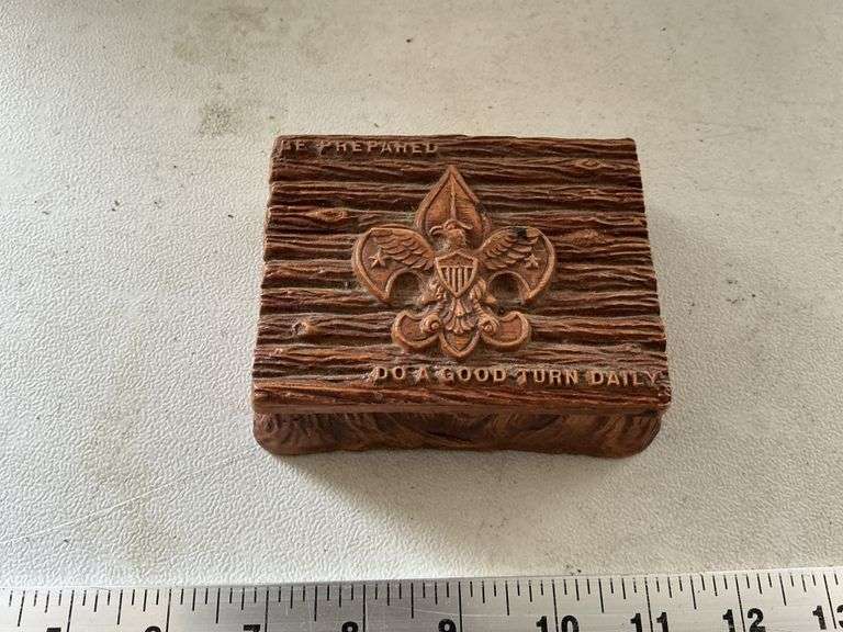 Boy Scouts shirts, patches, box and ring