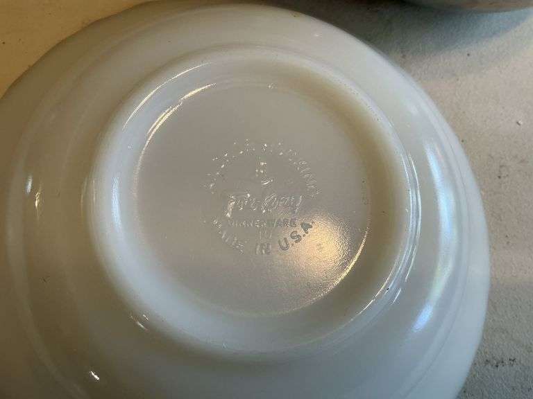 Stainless steel/Fire King bowls