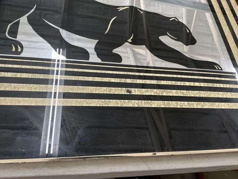 Art Deco panther mirror 40 x 30