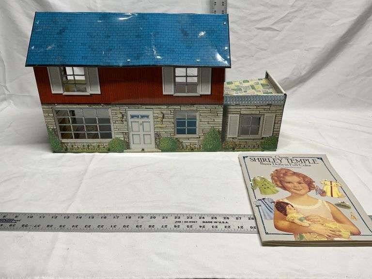Vintage dollhouse & Shirley Temple paper dolls