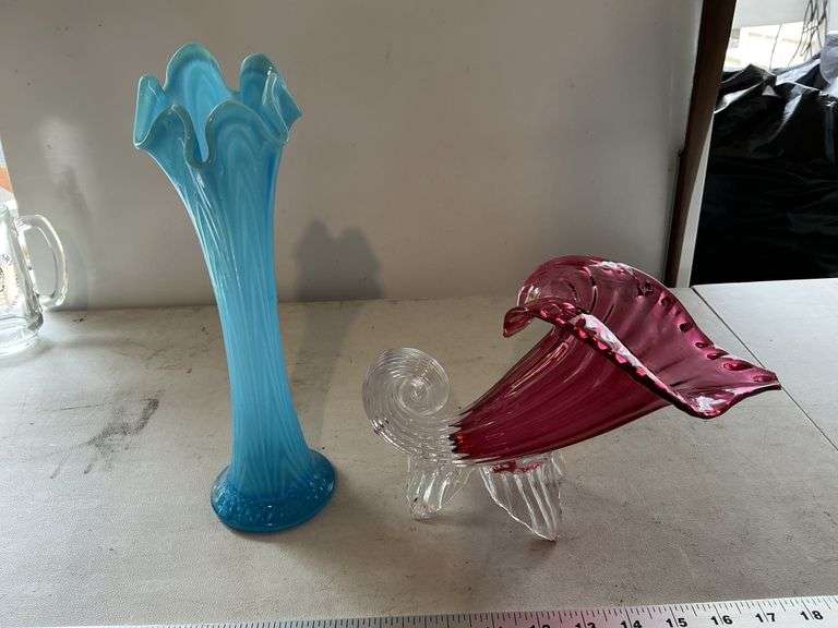 Vases-pink broken on end