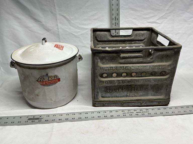 Anderson Erickson zinc crate and diaper pail