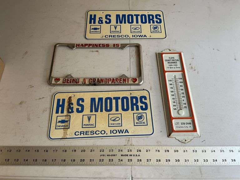 Advertising thermometer and license plates