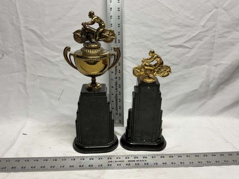 Vintage motorcycle trophies