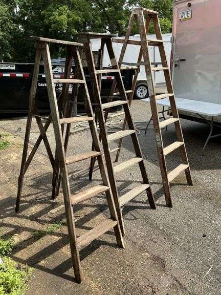 Wooden step ladders