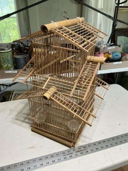 Wooden birdcage