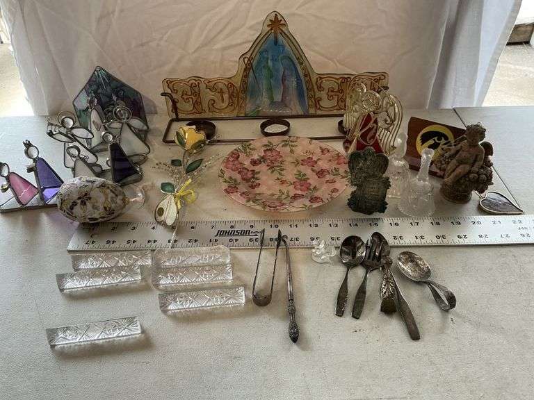 Angels, nativity set, bells, etc