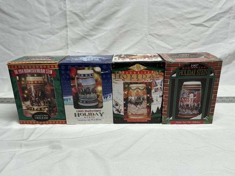Budweiser holiday steins