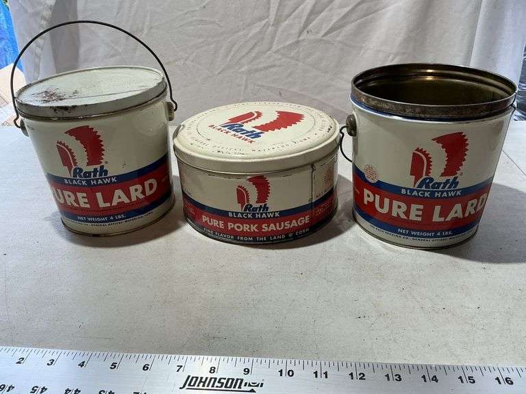 Rath lard and sausage tins