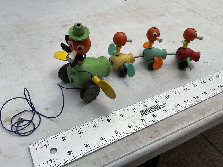 Vintage wooden pull toy