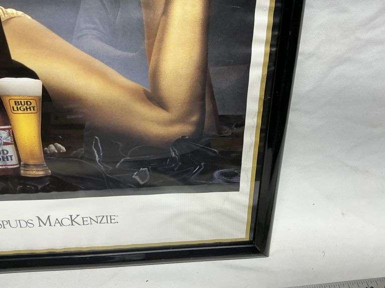Bud Light Spuds McKenzie poster-some wrinkles