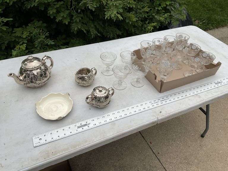 Floral stemware etc.